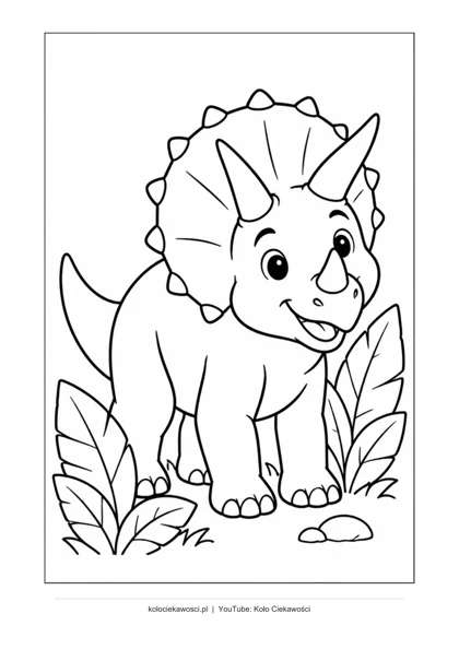 Triceratops — kolorowanka do druku PDF A4