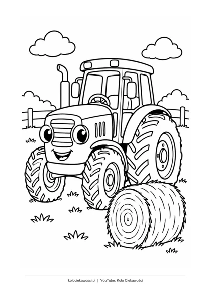 Traktor — kolorowanka do druku PDF A4