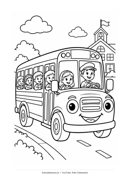 Autobus — kolorowanka do druku PDF A4