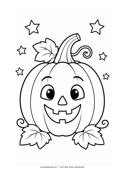 Dynia na Halloween — kolorowanka do druku PDF A4