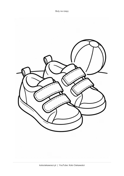 Buty na rzepy — kolorowanka do druku PDF A4